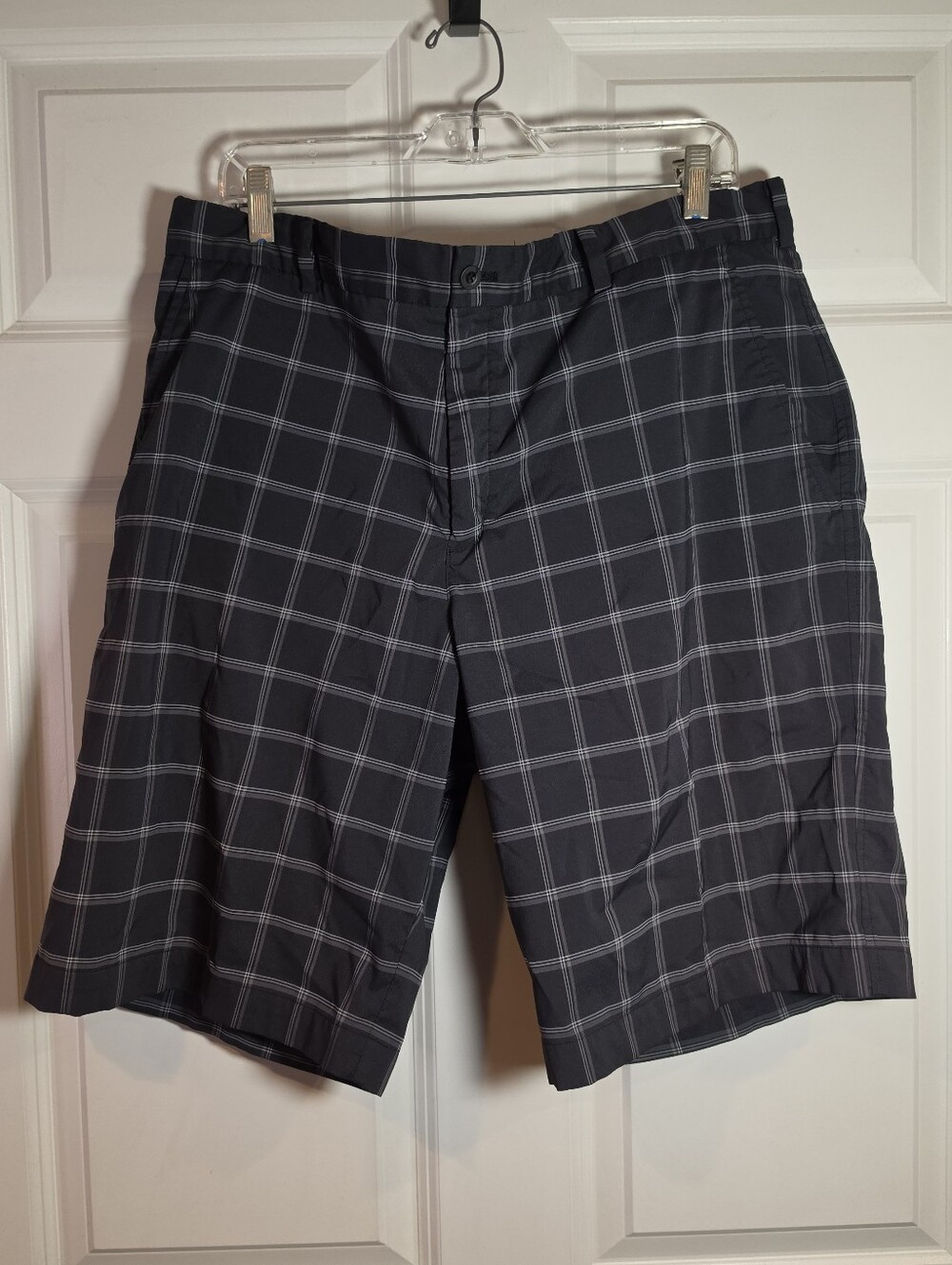Nike Golf Men's Windowpane Plaid Performance Shorts - Black Size 38